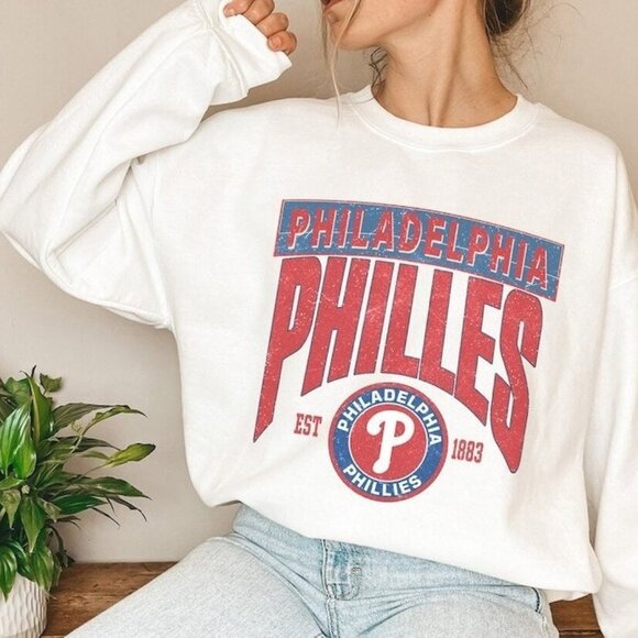 Philadelphia Baseball Crewneck Sweatshirt Game Day Team Fan Retro Style 17 - Picture 1 of 6